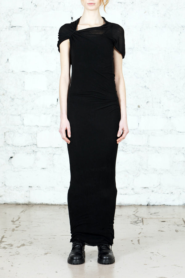 Marc le bihan shoulder strap tight short sleeve long skirt 2863 black
